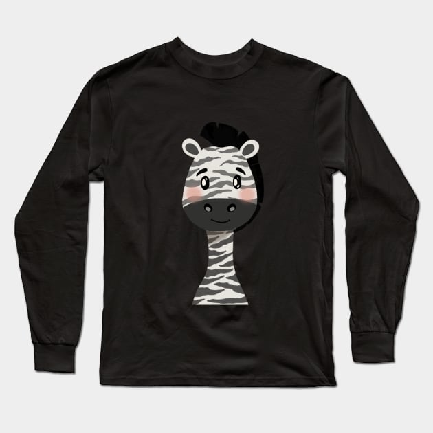 Baby Zebra Nursery Illustration Long Sleeve T-Shirt by gusstvaraonica